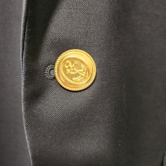 Lauren Ralph Lauren Men's Sport Coat Blazer Two Gold Button Navy Twill Wool 44L‎ - Picture 2 of 6